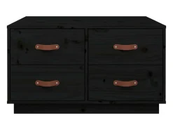 Mesa de centro de madera maciza de pino negro 80x80x45 cm