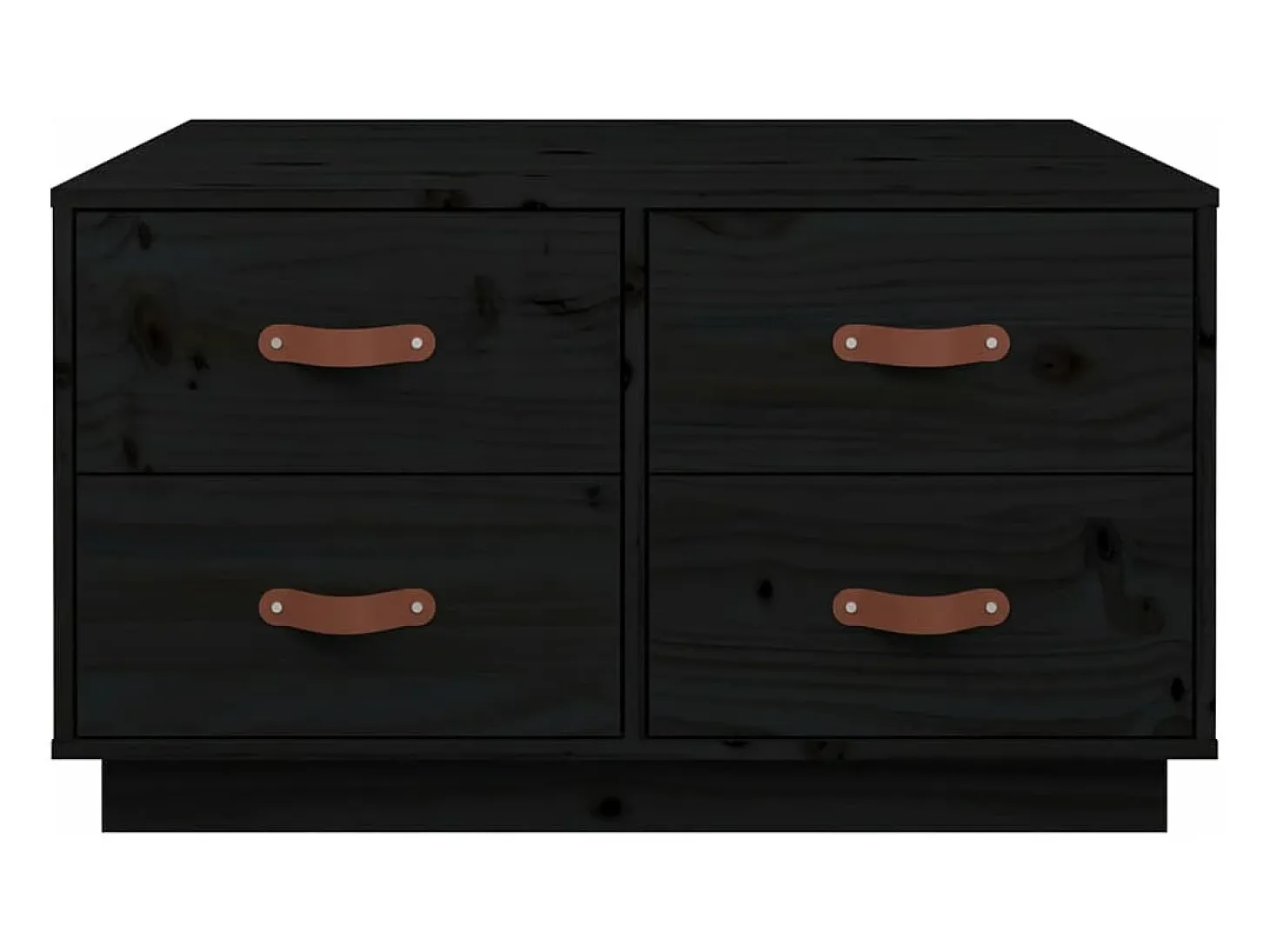 Mesa de centro de madera maciza de pino negro 80x80x45 cm