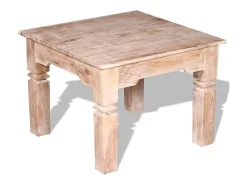 Mesa de centro de madera de acacia 60x60x45 cm