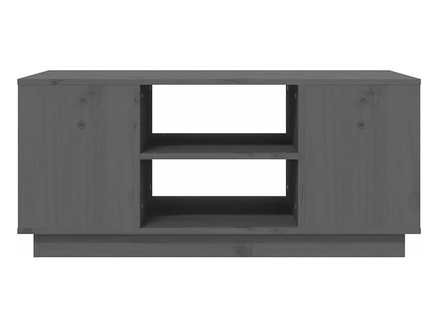 Mesa de centro de madera maciza de pino gris 90x49x40,5 cm