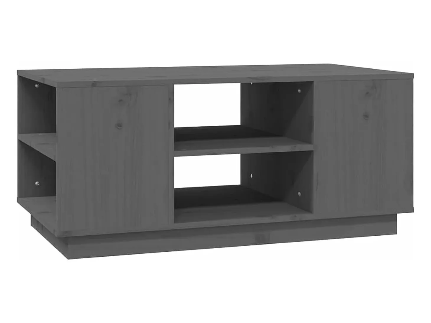 Mesa de centro de madera maciza de pino gris 90x49x40,5 cm