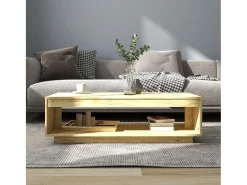 Mesa de centro de madera maciza de pino 110x50x33,5 cm