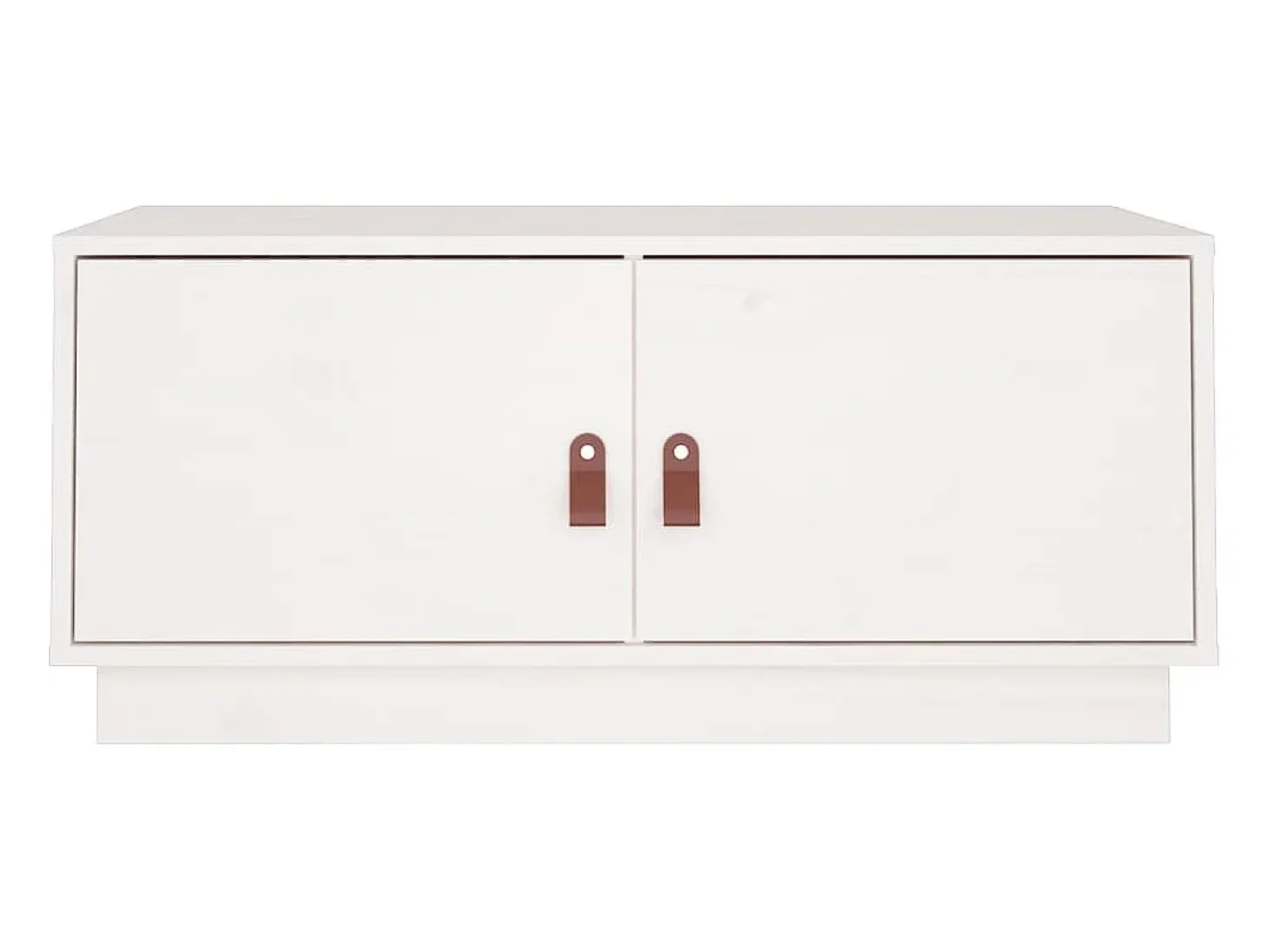 Mesa de centro de madera maciza de pino blanco 80x50x35 cm