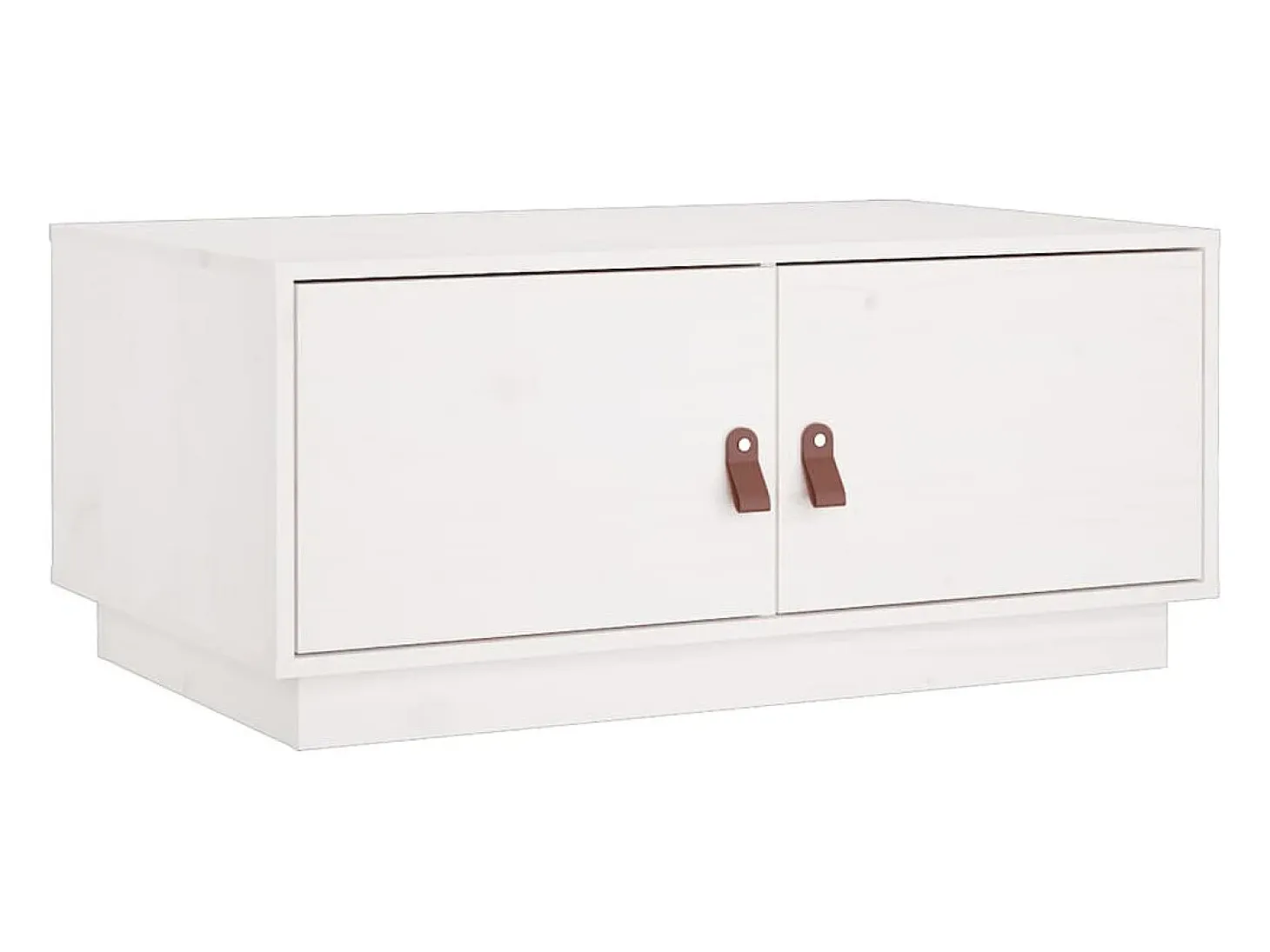 Mesa de centro de madera maciza de pino blanco 80x50x35 cm
