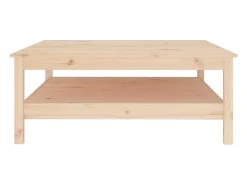Mesa de centro de madera maciza de pino 100x100x40 cm