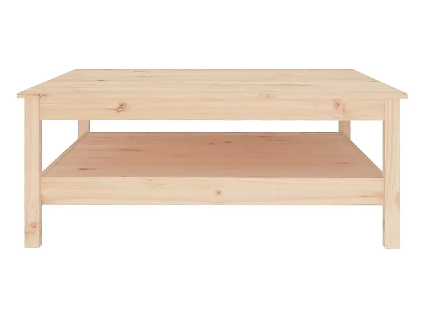 Mesa de centro de madera maciza de pino 100x100x40 cm