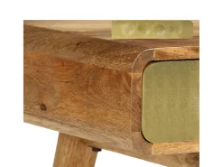Mesa de centro de madera maciza de mango 90x50x40 cm