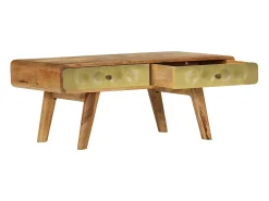 Mesa de centro de madera maciza de mango 90x50x40 cm