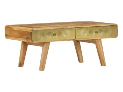 Mesa de centro de madera maciza de mango 90x50x40 cm