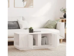 Mesa de centro de madera maciza de pino blanco 110x50x40 cm