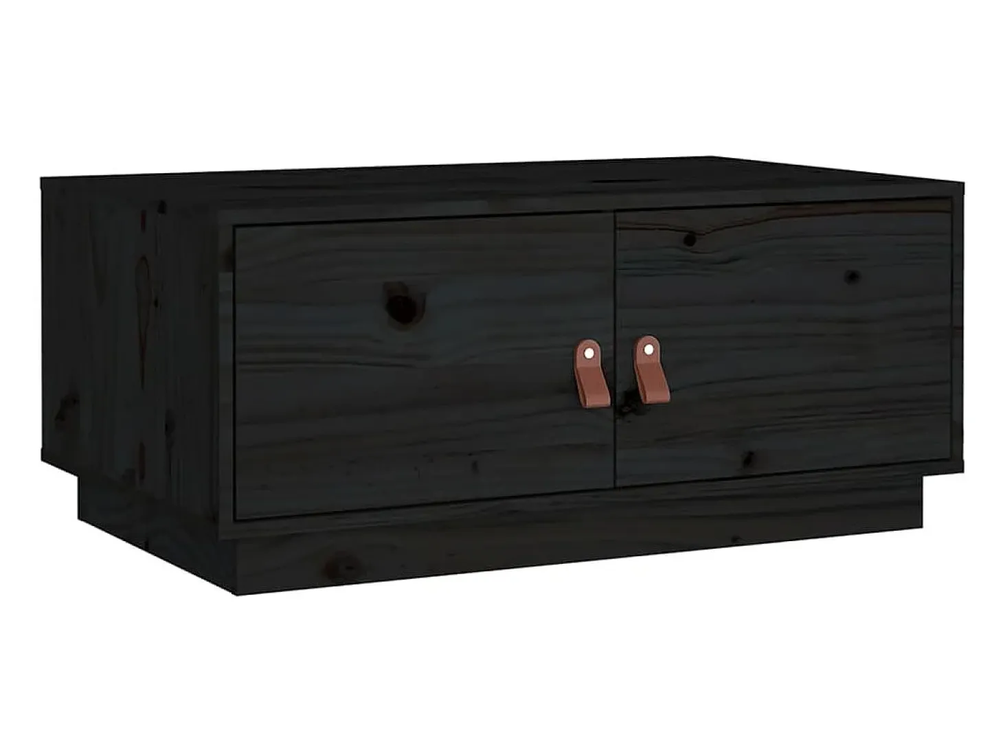 Mesa de centro de madera maciza de pino negro 80x50x35 cm