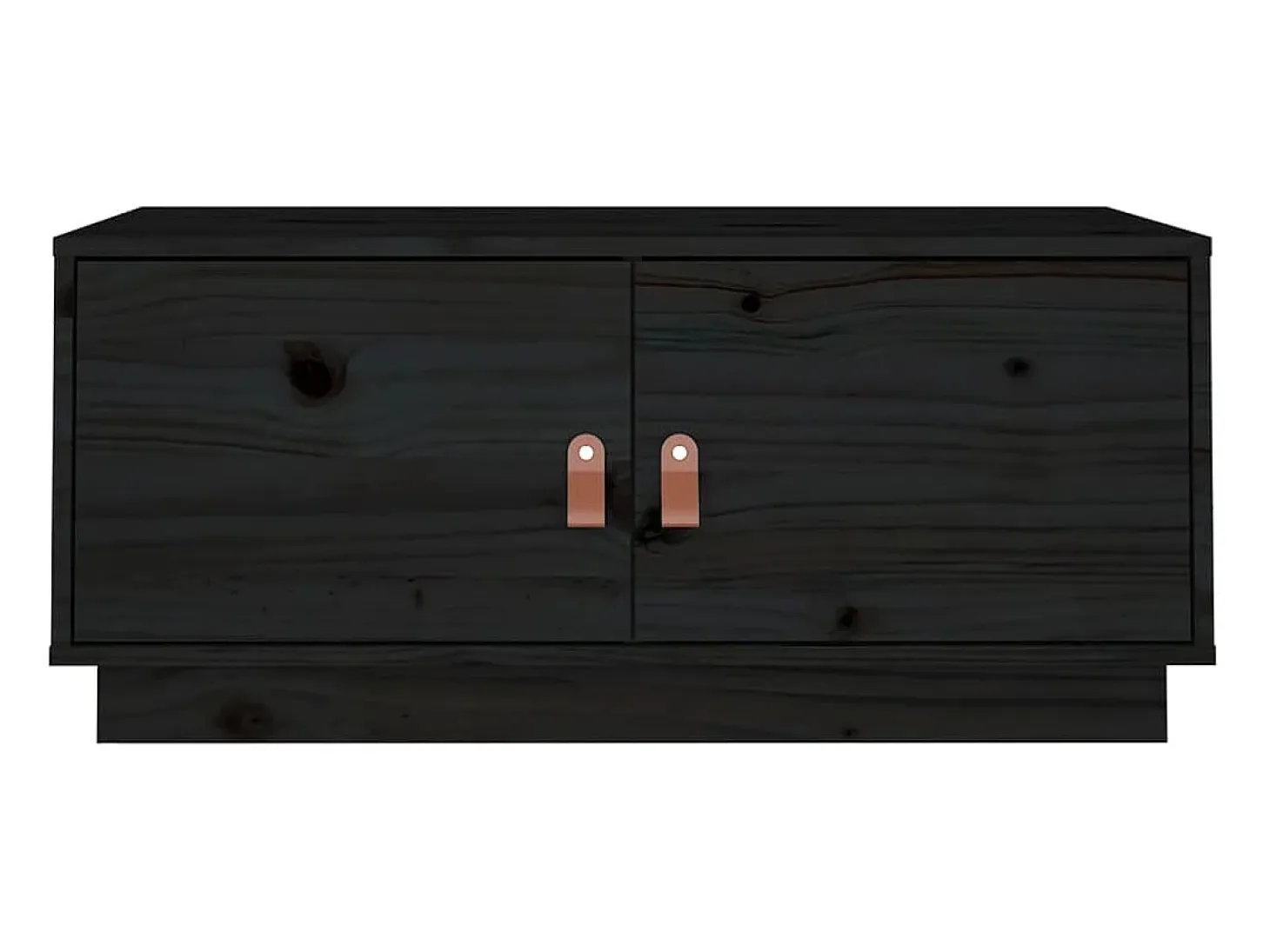 Mesa de centro de madera maciza de pino negro 80x50x35 cm