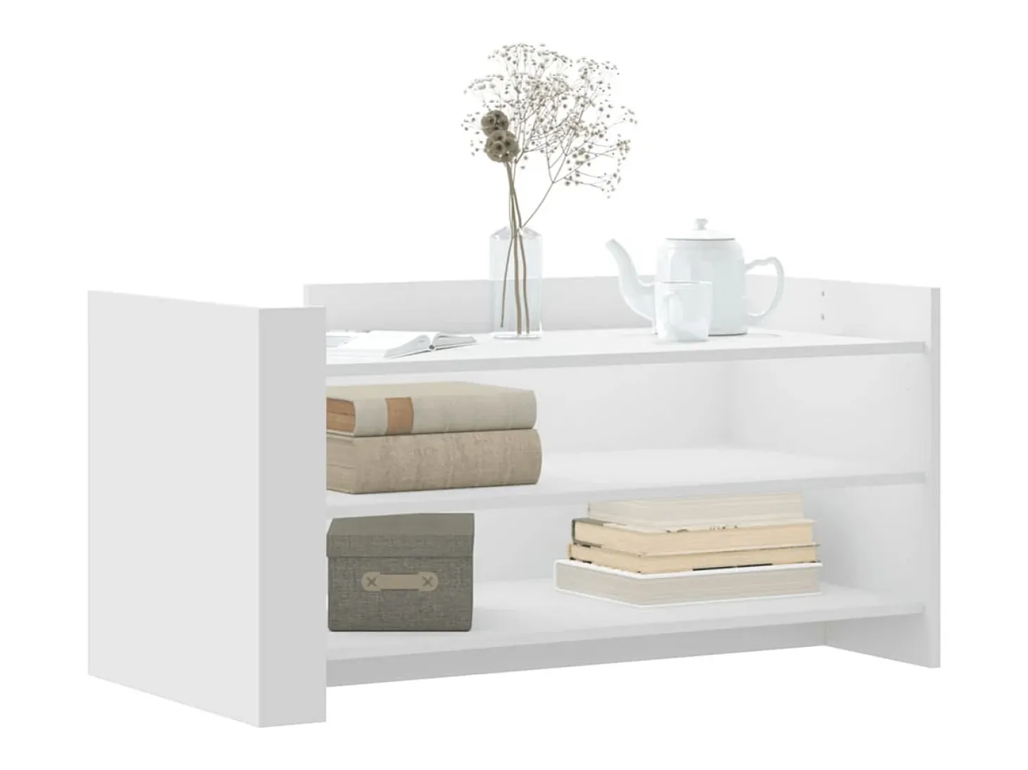 Mesa de centro de madera de ingeniería blanca 100x50x50 cm