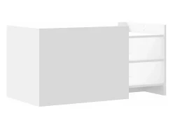 Mesa de centro de madera de ingeniería blanca 100x50x50 cm