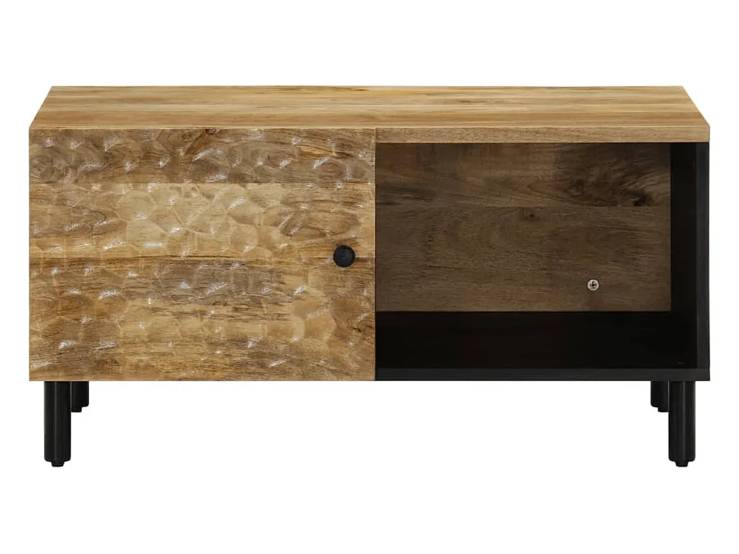Mesa de centro de madera maciza de mango 80x50x40 cm