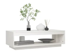 Mesa de centro de madera maciza de pino blanco 110x50x33,5 cm