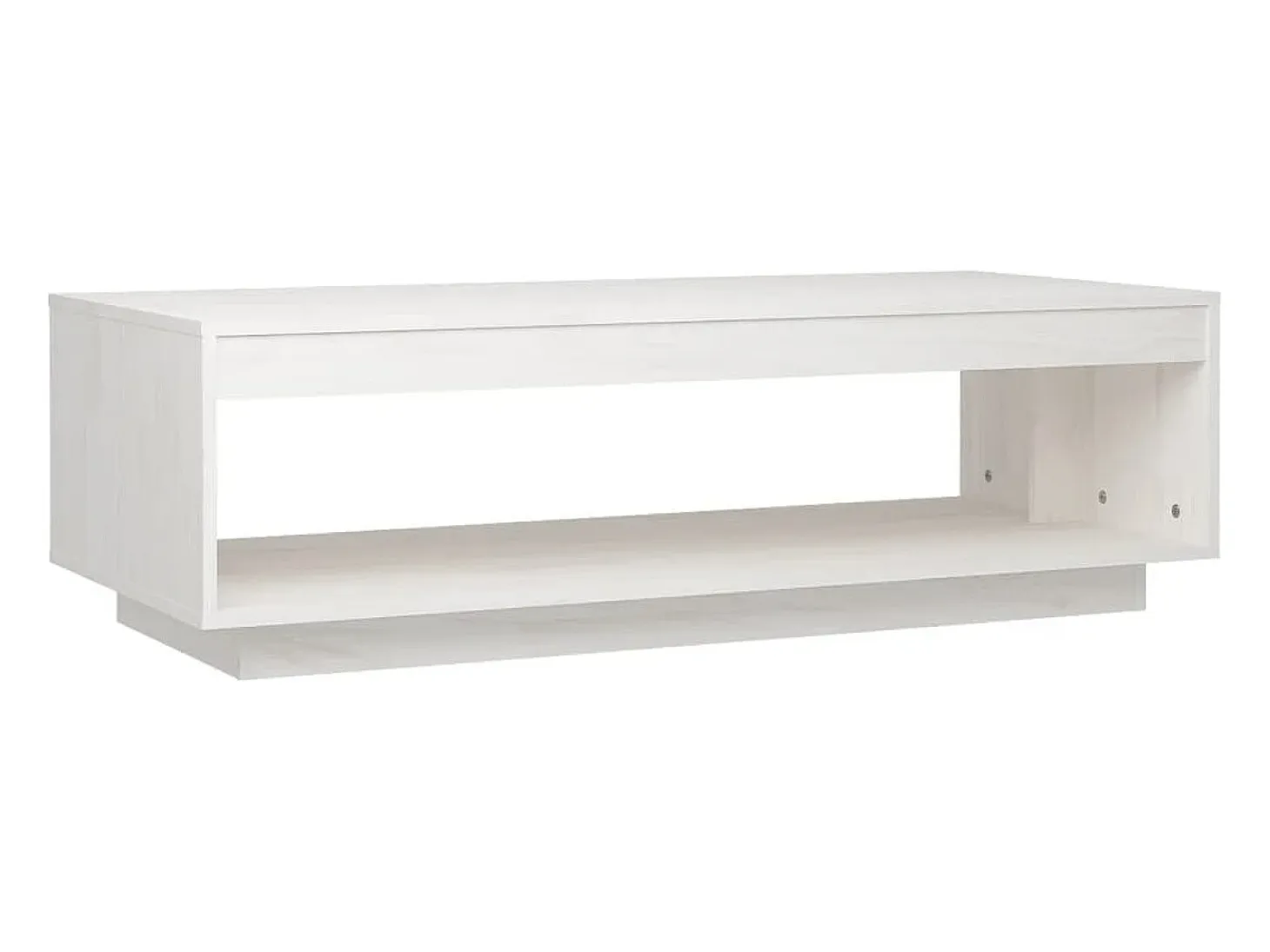 Mesa de centro de madera maciza de pino blanco 110x50x33,5 cm