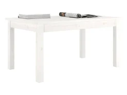 Mesa de centro de madera maciza de pino blanco 80x50x40 cm