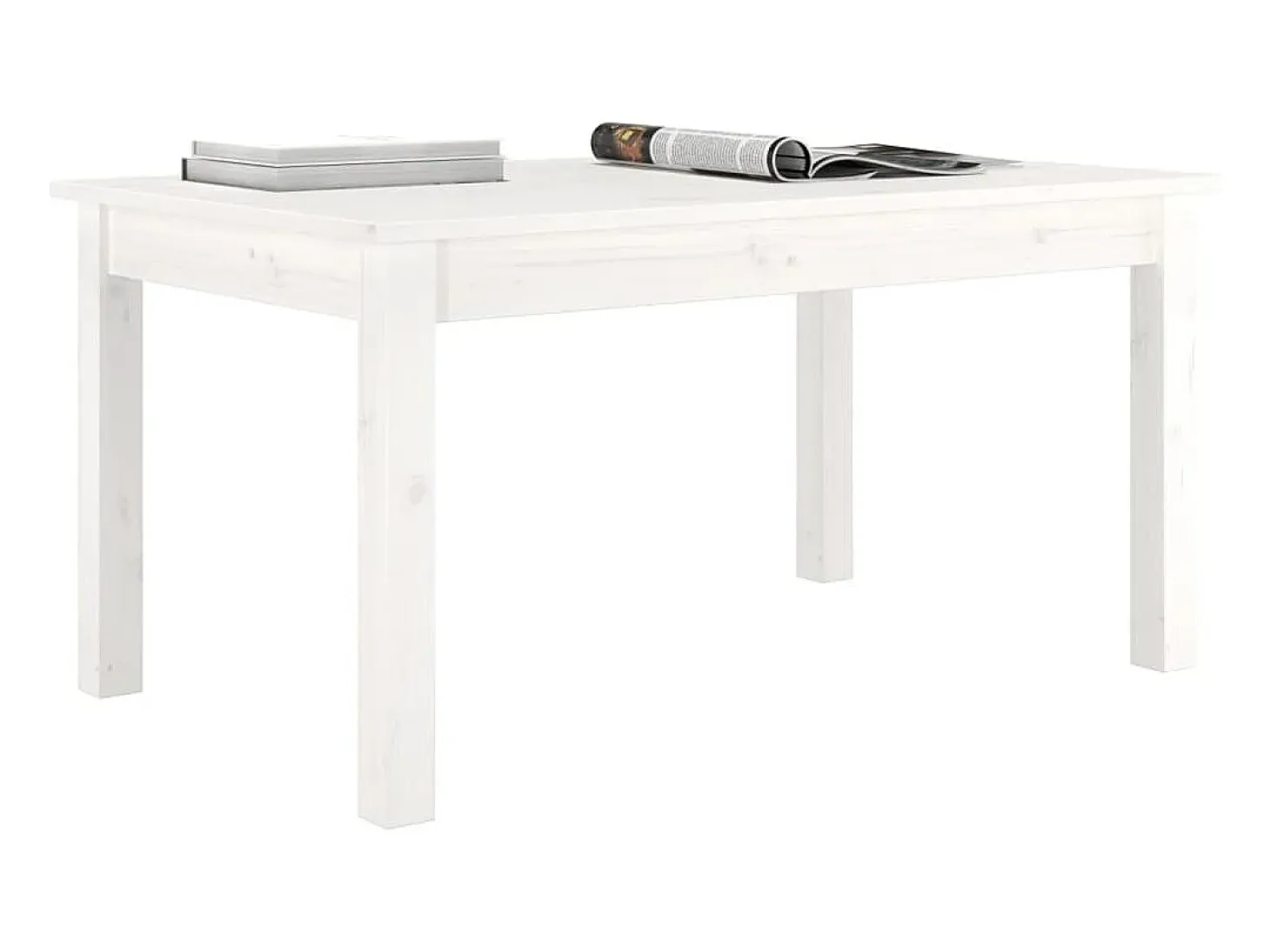 Mesa de centro de madera maciza de pino blanco 80x50x40 cm