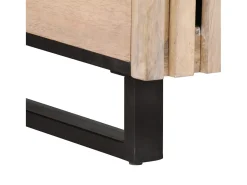 Mesa de centro de madera maciza de mango blanca 80x51x40 cm