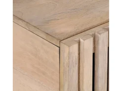 Mesa de centro de madera maciza de mango blanca 80x51x40 cm