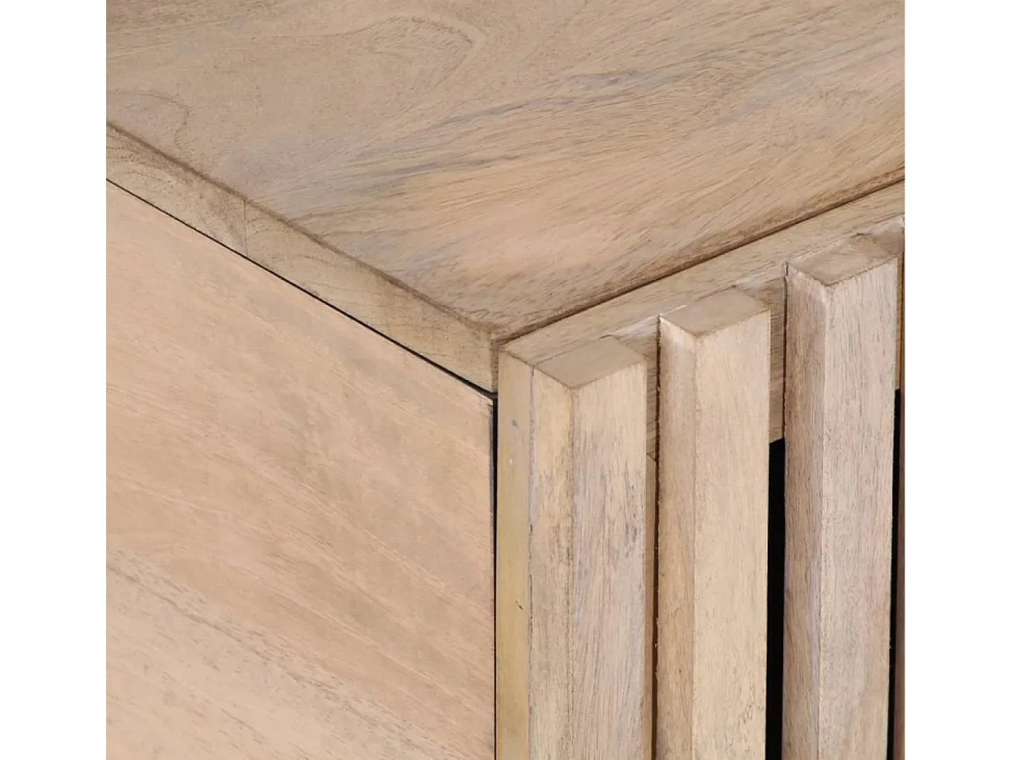 Mesa de centro de madera maciza de mango blanca 80x51x40 cm
