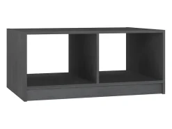 Mesa de centro de madera maciza de pino gris 75x50x33,5 cm