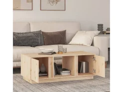 Mesa de centro de madera maciza de pino 110x50x40 cm