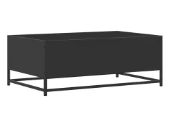 Mesa de centro de madera ingeniería y metal negro 90x57x35 cm