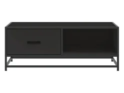 Mesa de centro de madera ingeniería y metal negro 90x57x35 cm