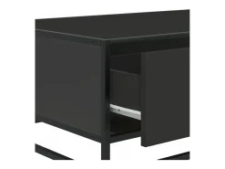 Mesa de centro de madera ingeniería y metal negro 90x57x35 cm