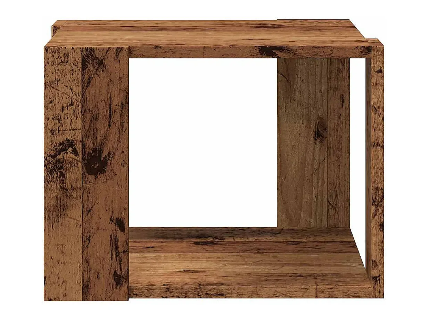 Mesa de centro de madera contrachapada envejecida 40x40x30 cm
