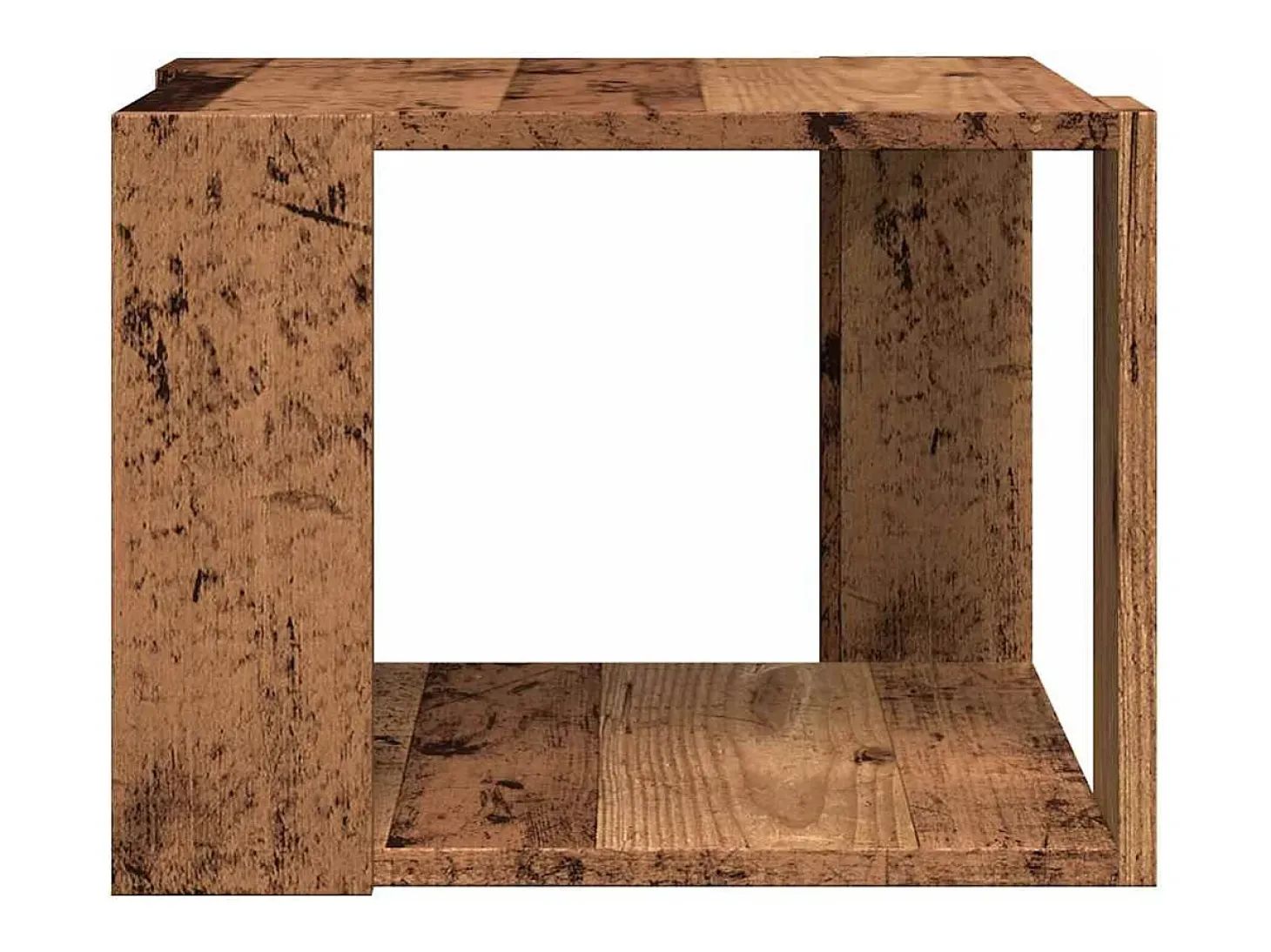 Mesa de centro de madera contrachapada envejecida 40x40x30 cm