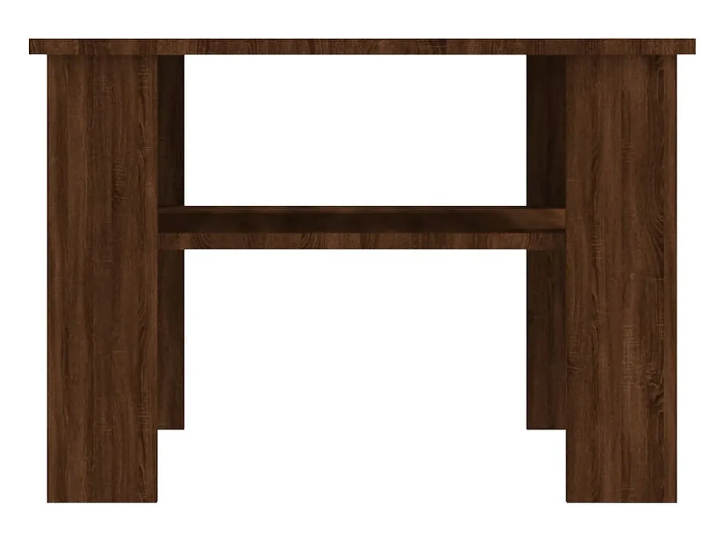 Mesa de centro de madera contrachapada roble marrón 60x60x42 cm
