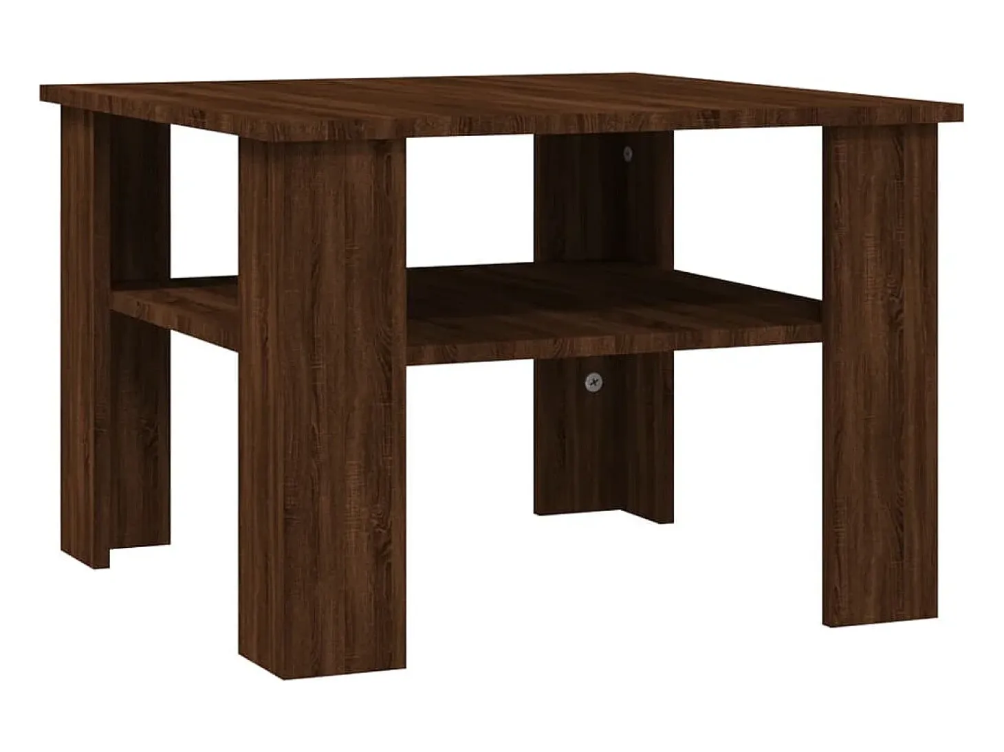 Mesa de centro de madera contrachapada roble marrón 60x60x42 cm