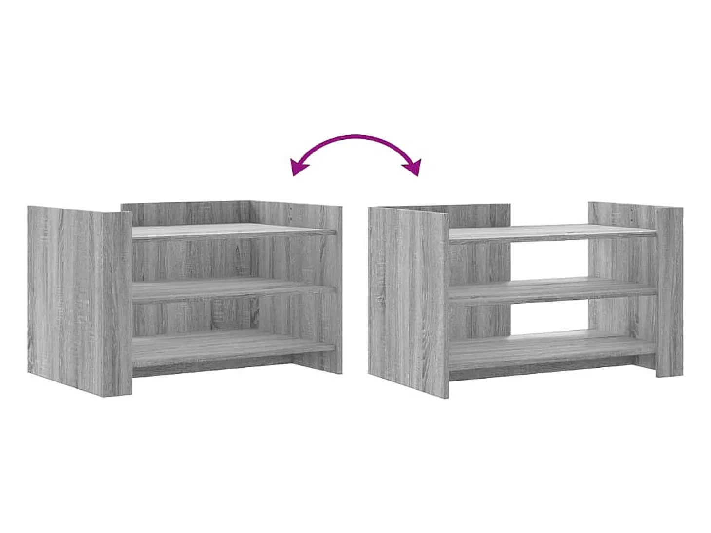 Mesa de centro de madera de ingeniería gris Sonoma 80x50x50 cm