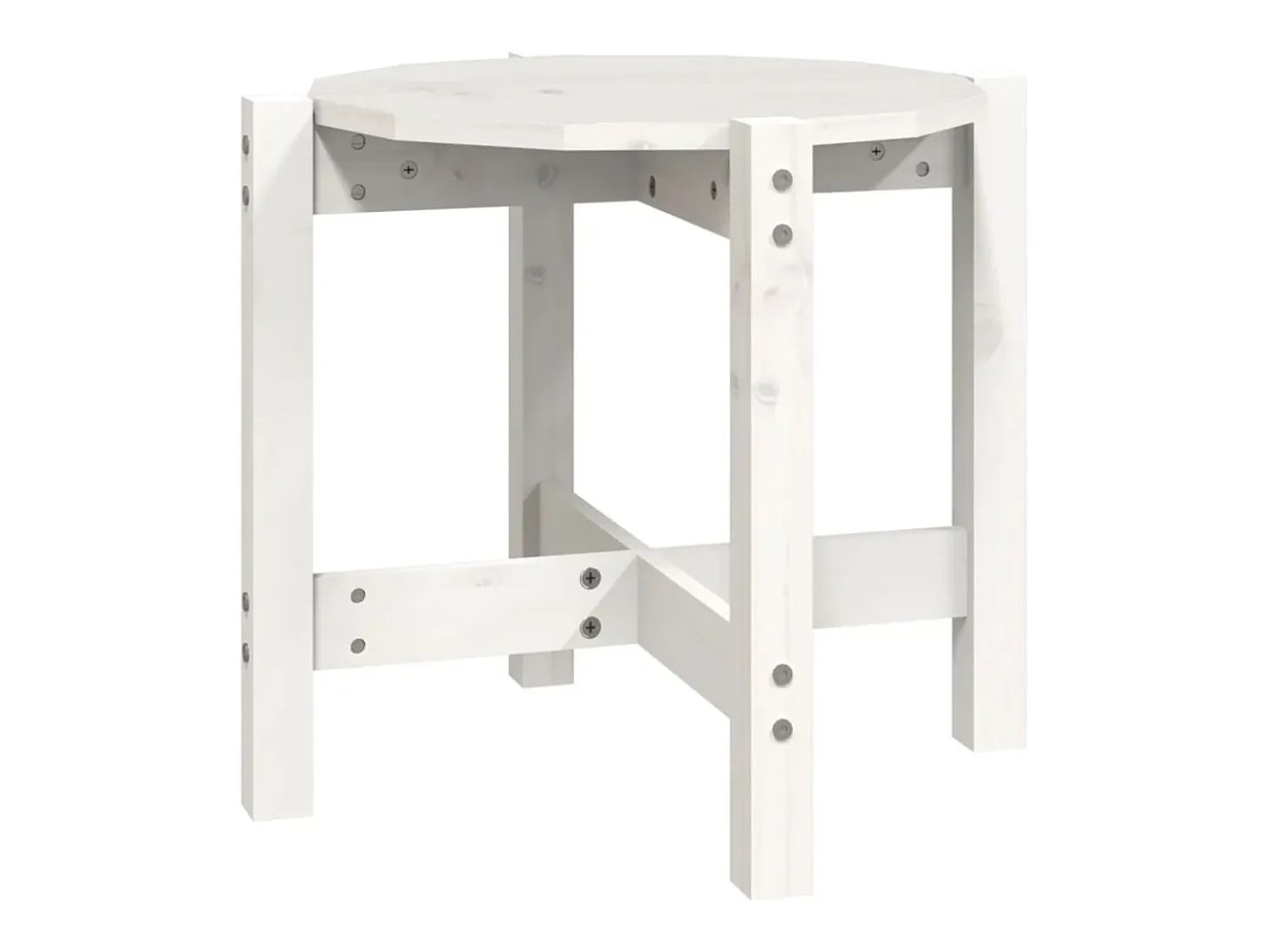 Mesa de centro de madera maciza de pino blanco Ø52,5x45 cm