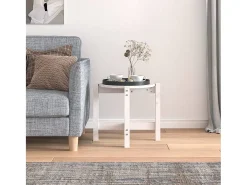 Mesa de centro de madera maciza de pino blanco Ø52,5x45 cm