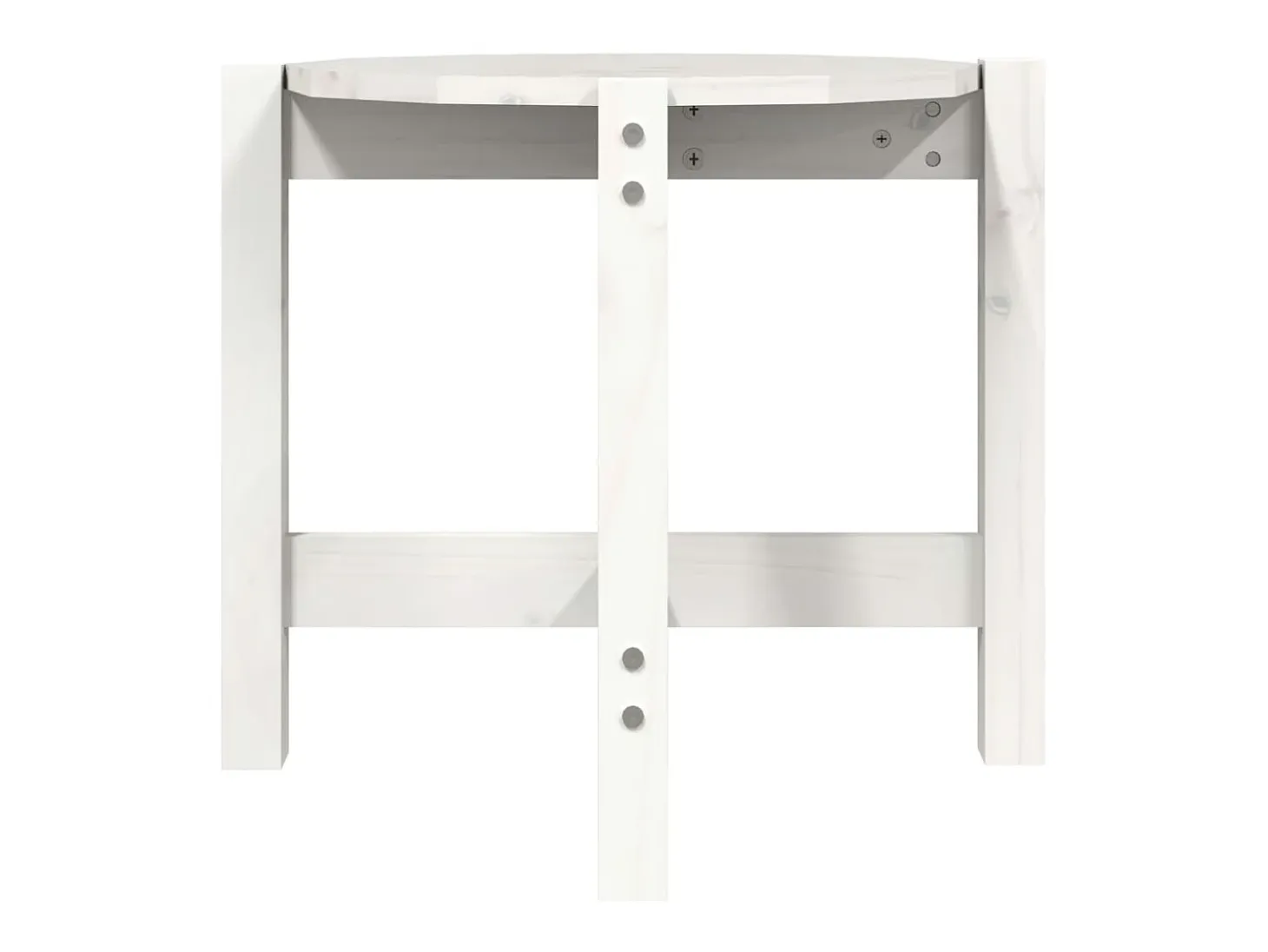 Mesa de centro de madera maciza de pino blanco Ø52,5x45 cm
