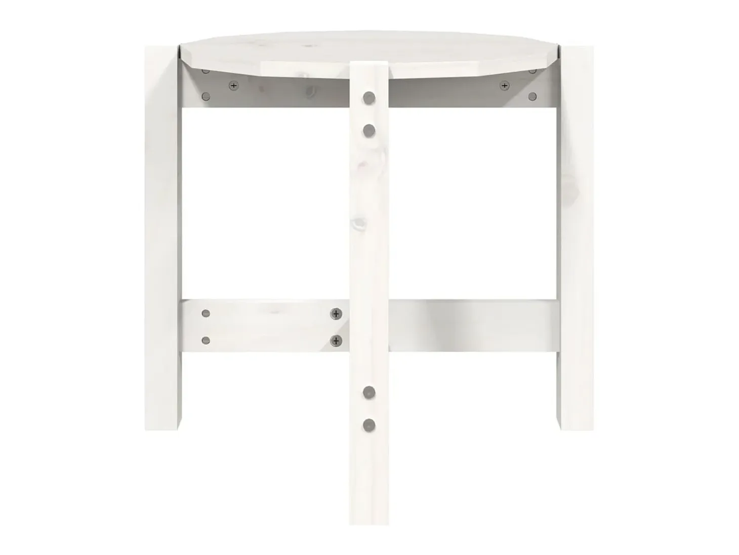 Mesa de centro de madera maciza de pino blanco Ø52,5x45 cm