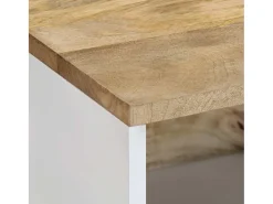 Mesa de centro de madera maciza de mango 80x50x40 cm