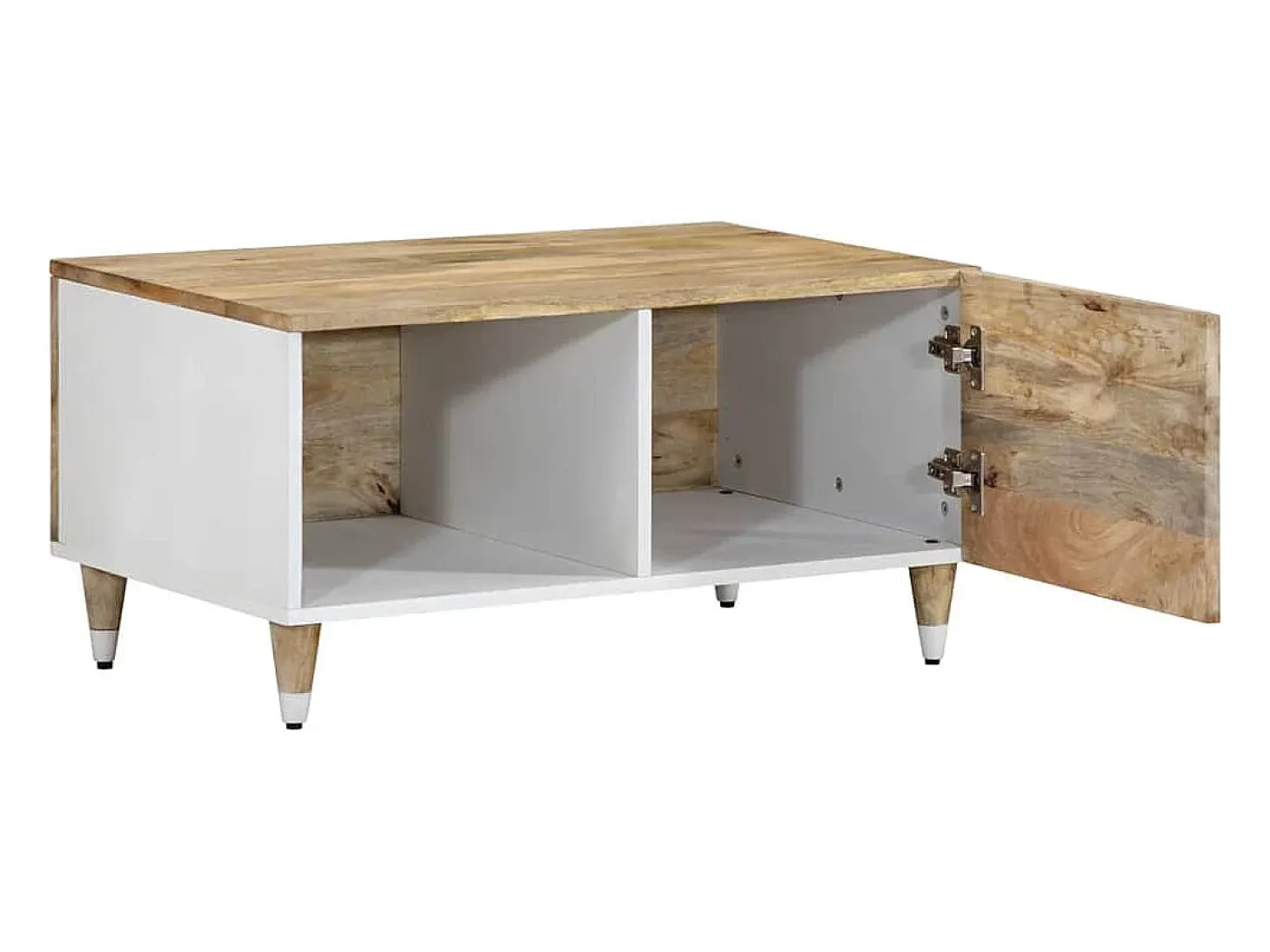 Mesa de centro de madera maciza de mango 80x50x40 cm