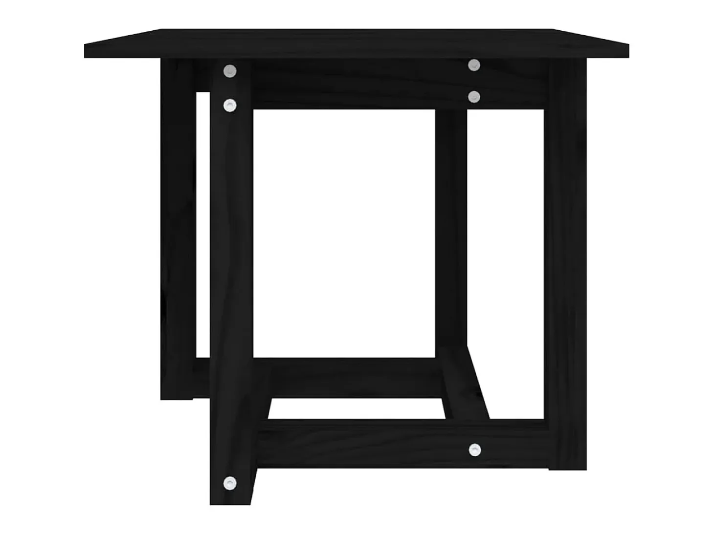 Mesa de centro de madera maciza de pino negro 50x50x45 cm