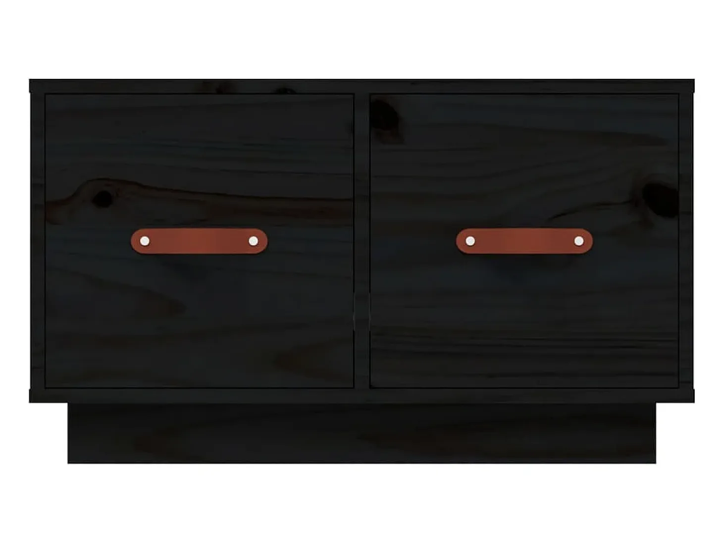 Mesa de centro de madera maciza de pino negro 60x53x35 cm