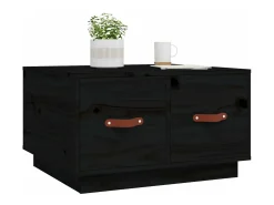 Mesa de centro de madera maciza de pino negro 60x53x35 cm
