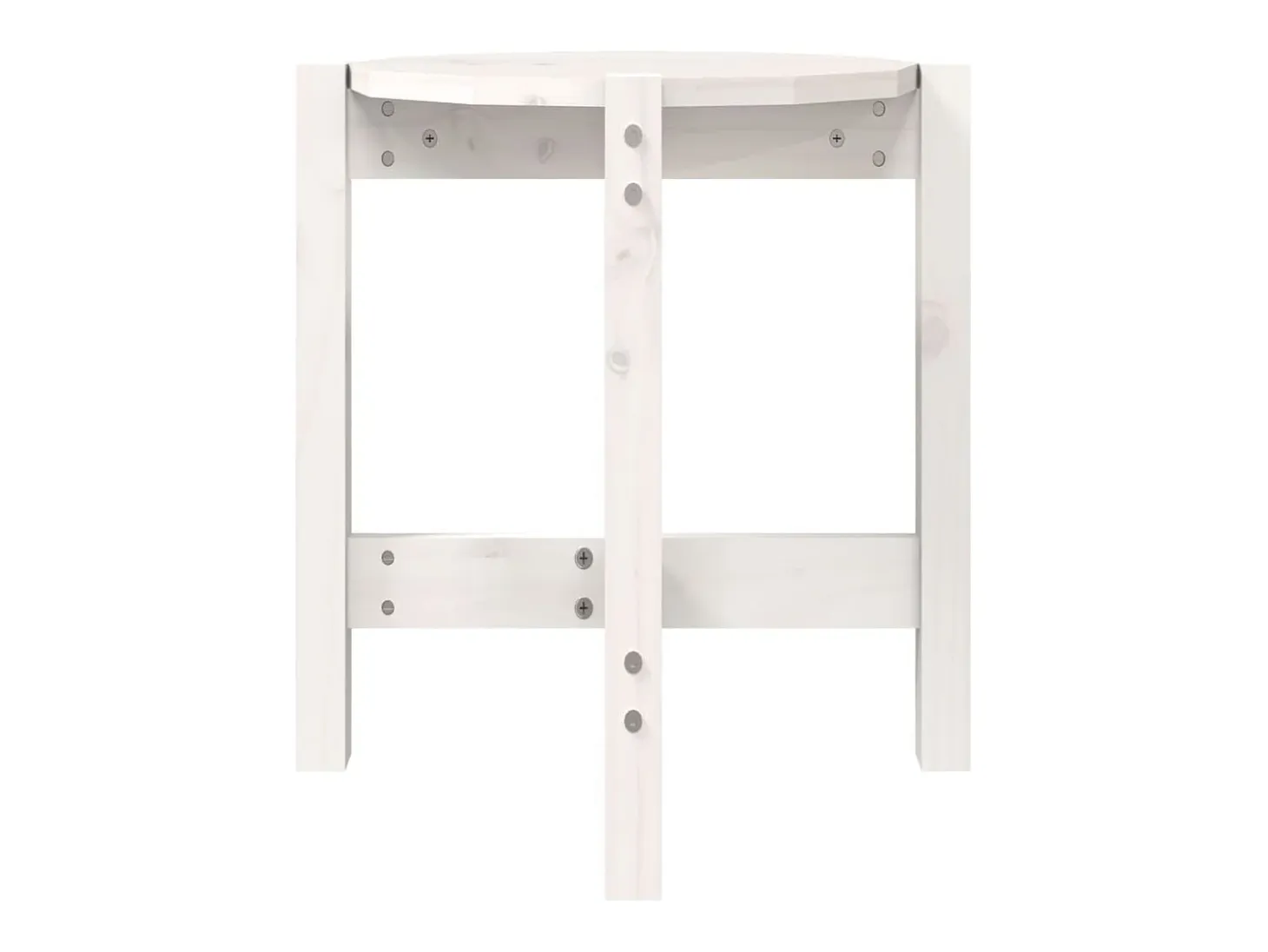 Mesa de centro de madera maciza de pino blanco Ø42,5x45 cm