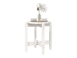 Mesa de centro de madera maciza de pino blanco Ø42,5x45 cm