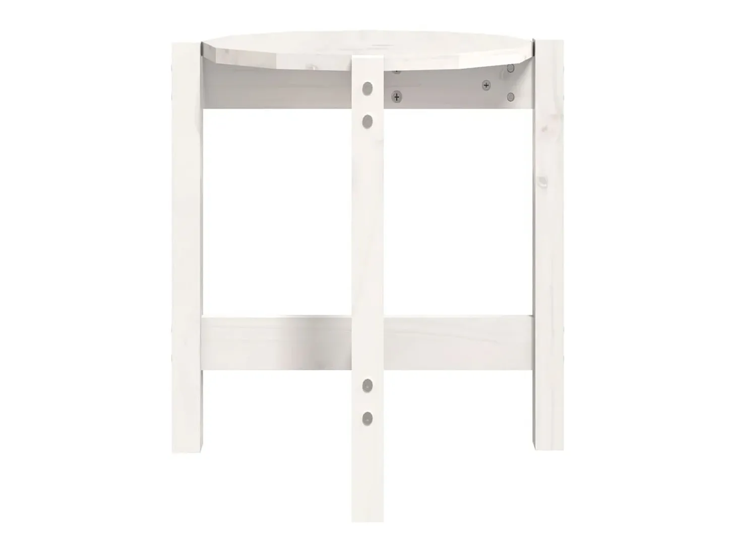 Mesa de centro de madera maciza de pino blanco Ø42,5x45 cm