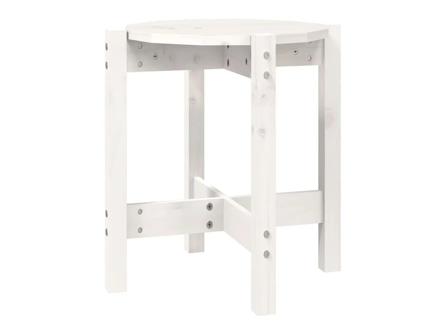 Mesa de centro de madera maciza de pino blanco Ø42,5x45 cm