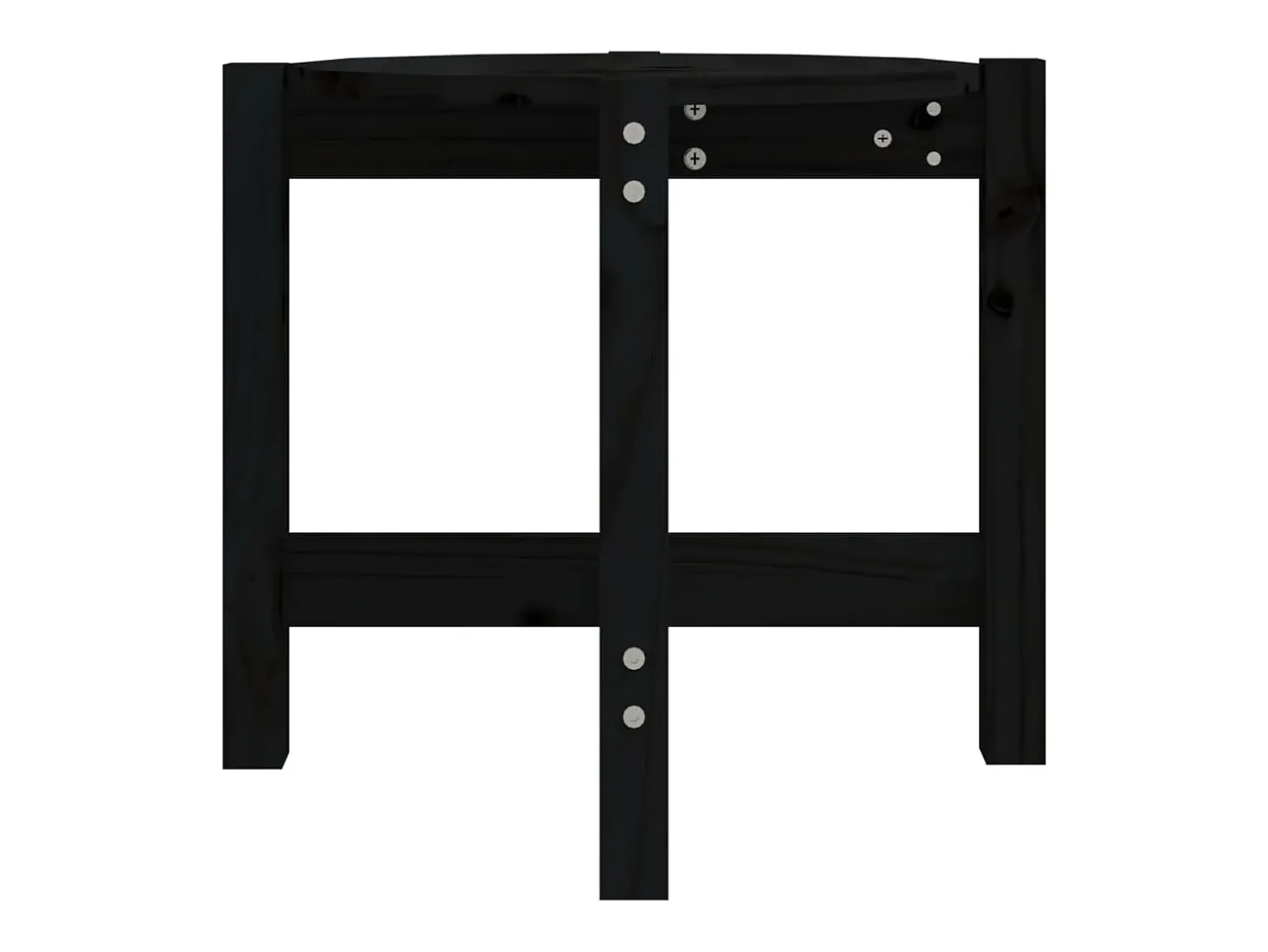 Mesa de centro de madera maciza de pino negro Ø52,5x45 cm